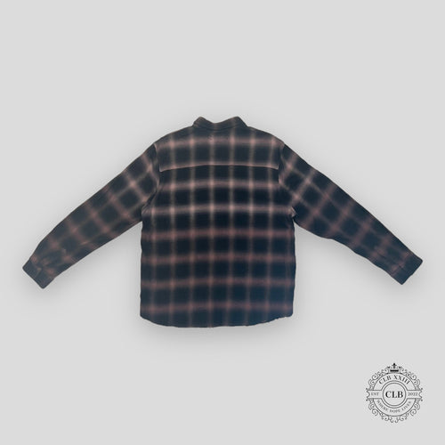 Amiri Gradient Shadow Plaid Shirt in Dark Brown