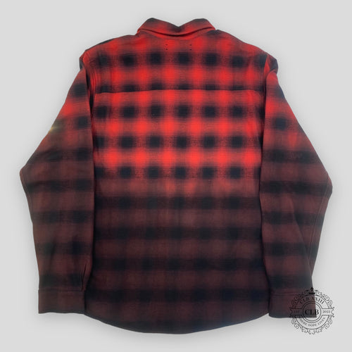 Amiri Dip Dye Flannel in Red/Black