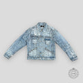 Amiri Screen Print Bandana Trucker Jacket Clay Indigo