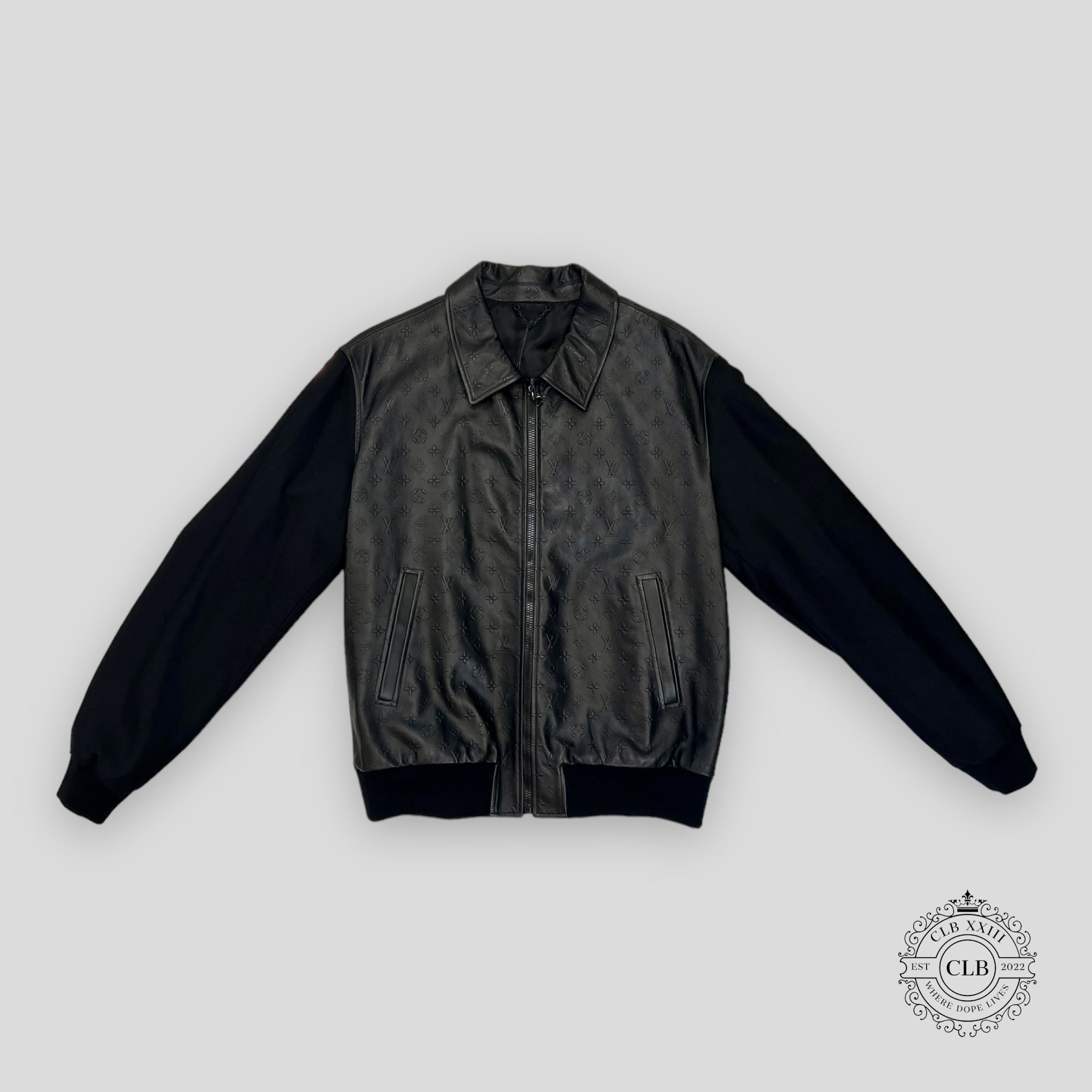 Louis Vuitton Lvse Monogram Embossed Mix Leather Blouson - Black