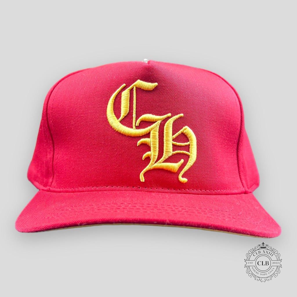 Chrome Hearts CH Embroidered Hat in Red / Yellow
