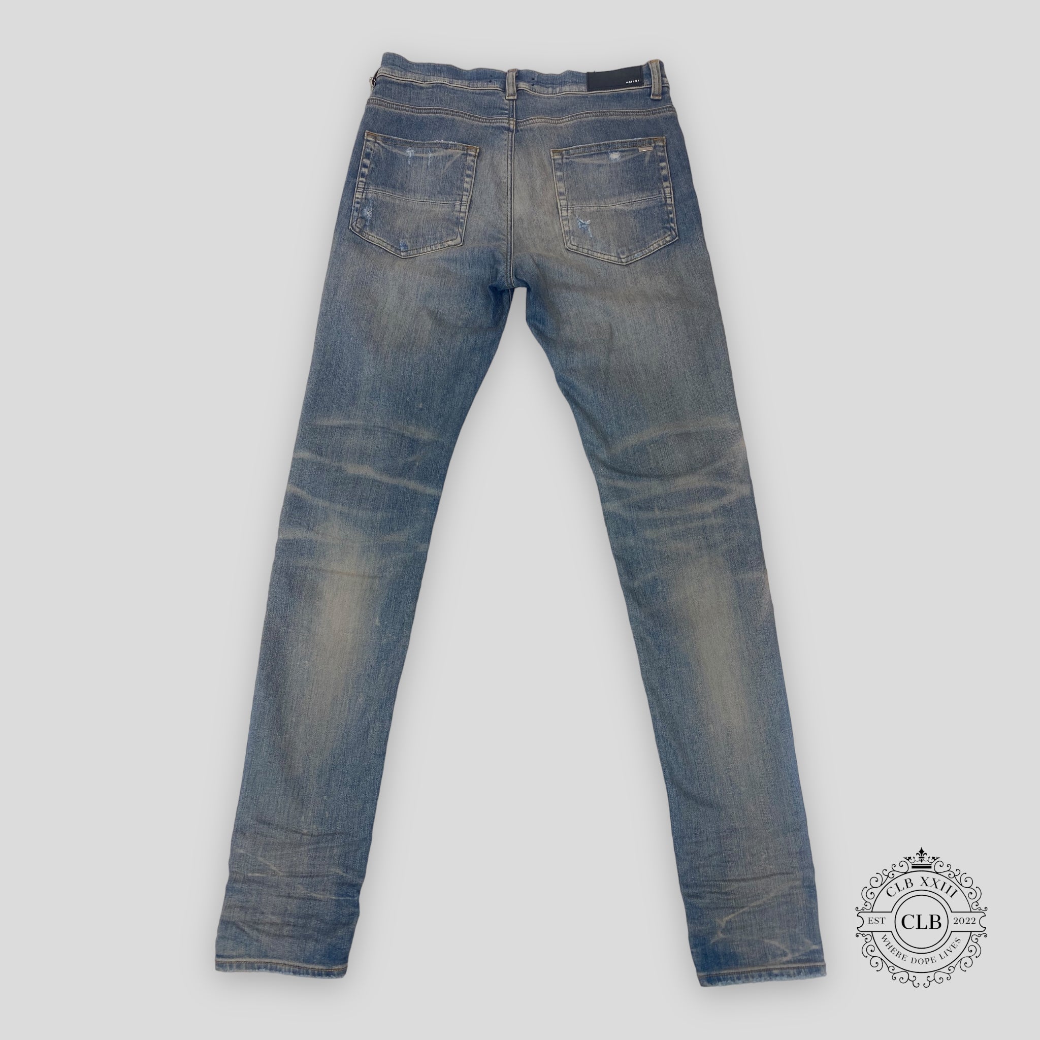 Amiri MX1 Black Bandana Patch Jeans in Clay/Indigo