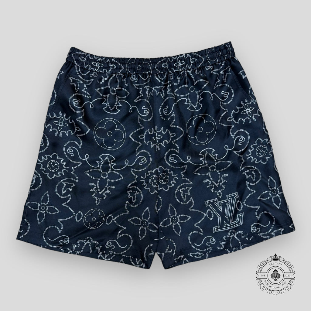 Louis Vuitton Arabesque Printed Silk Shorts in Black/White
