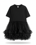 Radiant Mesh Ruffle Mini Dress