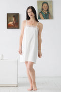 Sofia Eyelash Lace Chemise in Pima Cotton